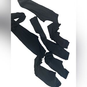 Six pair of women’s black leggings size small various styles sports play work